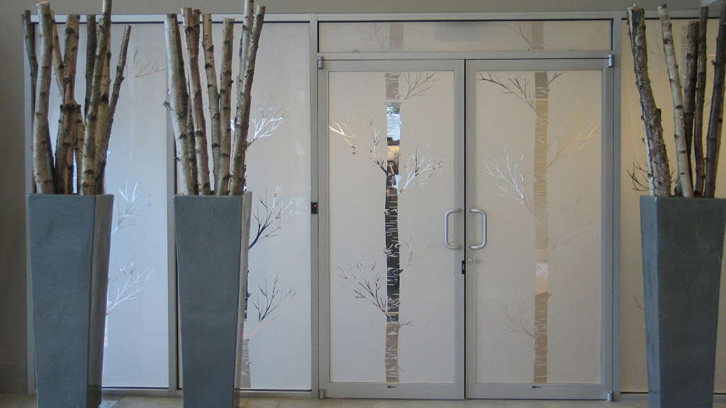 frosted window film, office