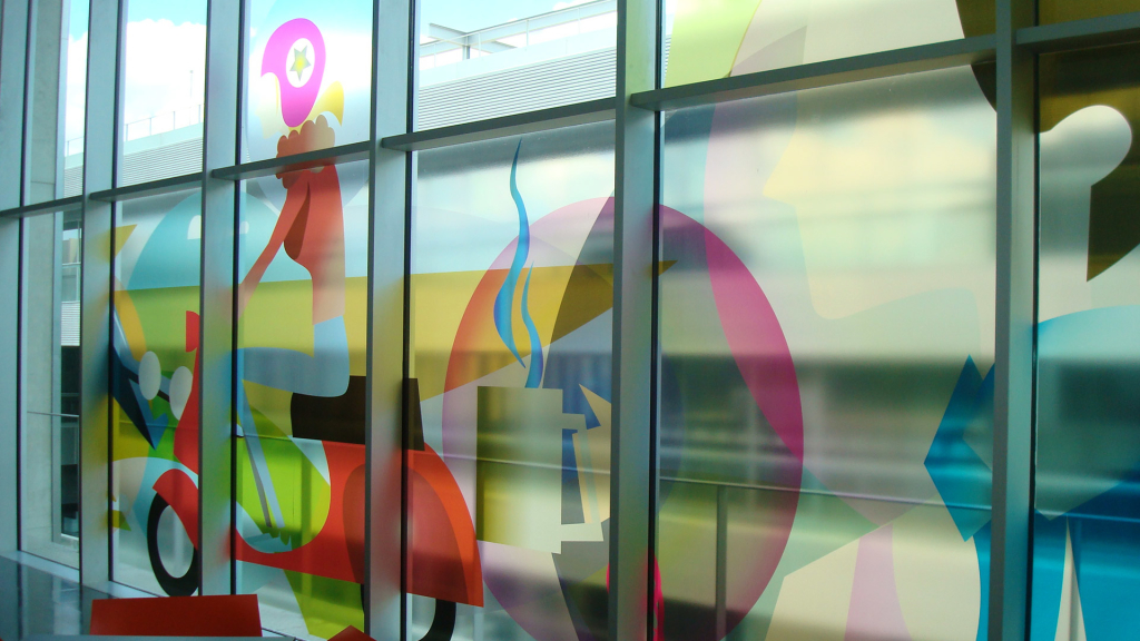 printed, transparent, window film