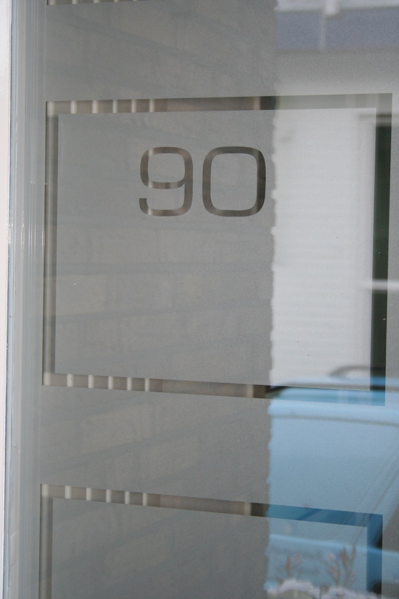 Frosted window film (1) Street number, border