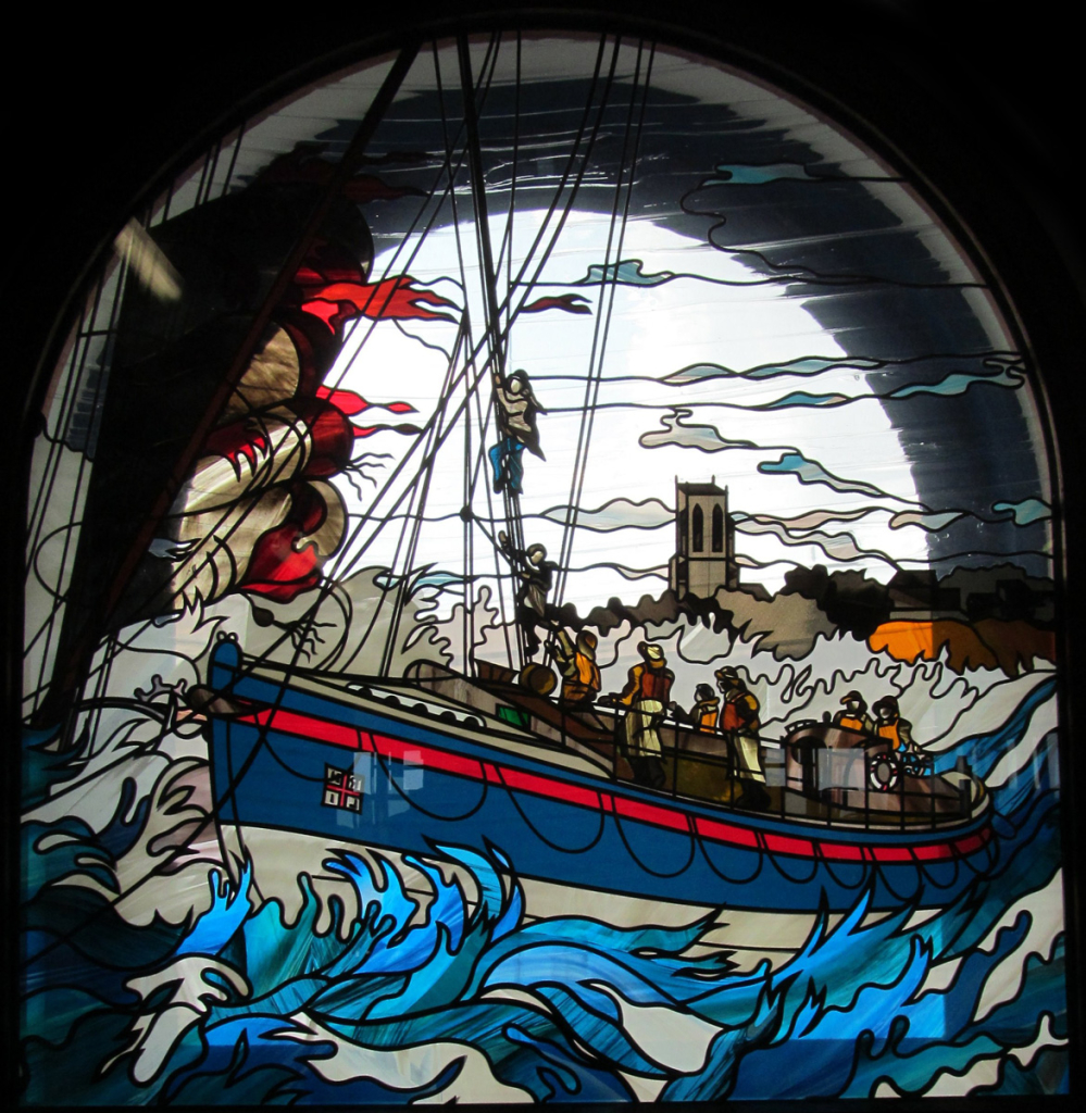 Window film, stained glass pattern, boat