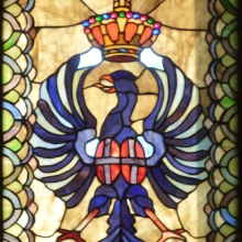 Window film, stained glass, family crest