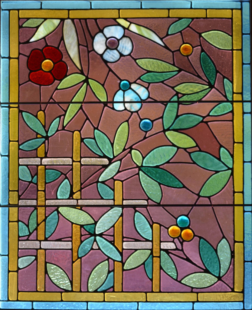 Window film, stained glass, flowers