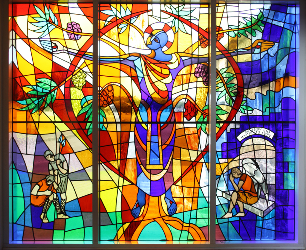 Window film, stained glass, jesus