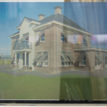 Two-way vision window film (8) close-up, back