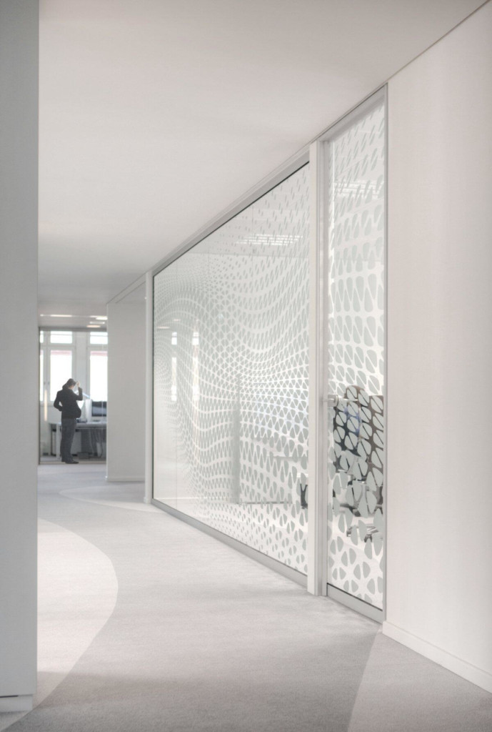 Frosted window film cut (1), frosted, window, film, bespoke, office, abstract, flowing, design