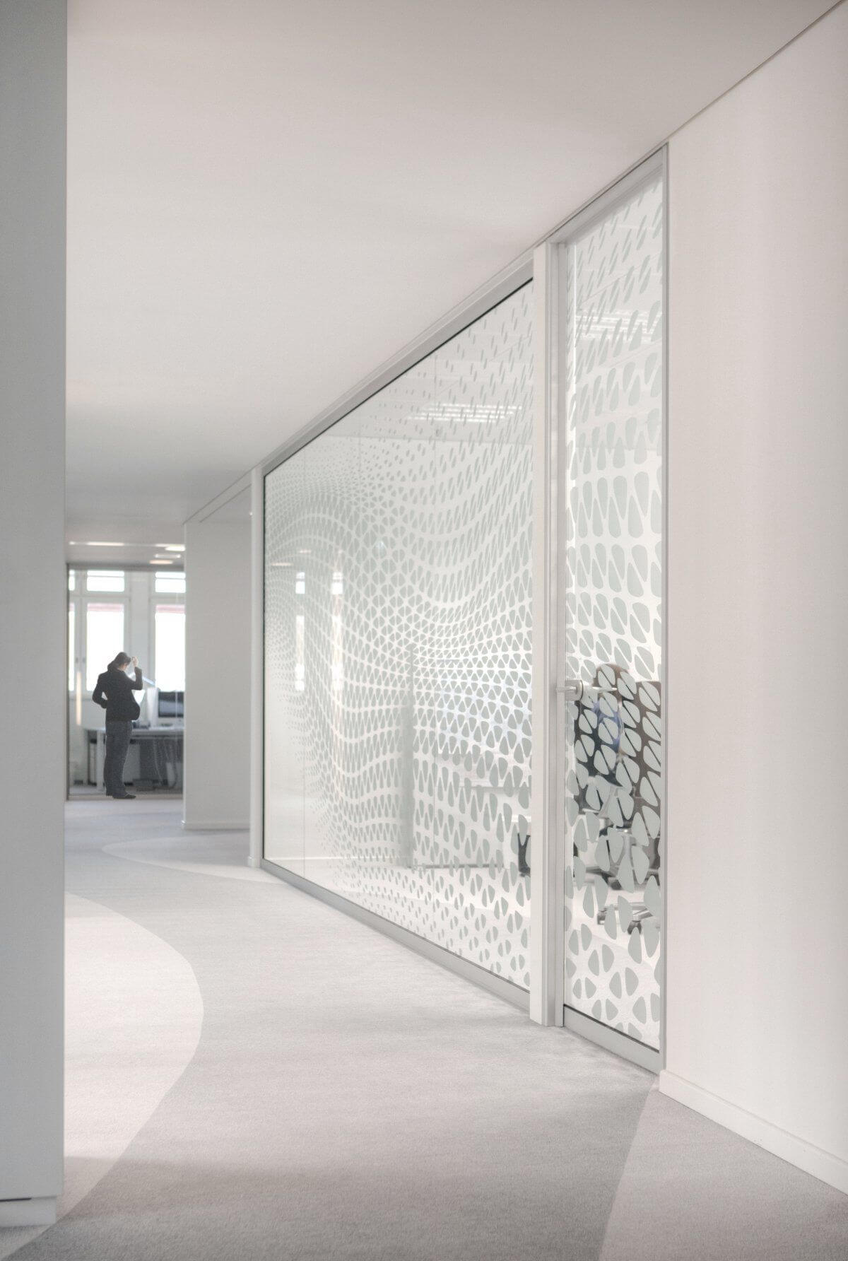 Frosted Window Film Cut 1 Frosted Window Film Bespoke Office Abstract Flowing Design Applyityourself