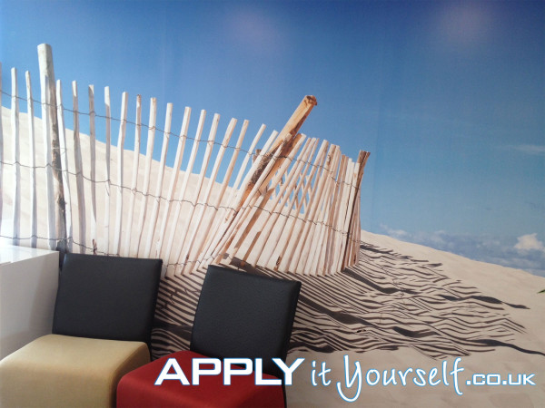 wall mural, textile, waiting room, office, temporary, removable