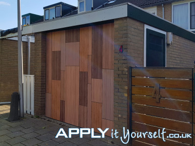 wall sticker, bespoke, large, outdoor, garage door, wood pattern