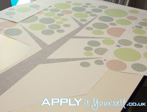Wall sticker, custom, tree, cut-to-shape, large, with transfer tape