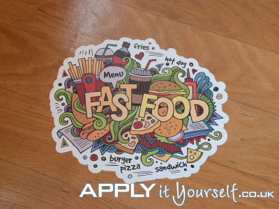 floor stickers, fast food, cut-to-shape, bespoke
