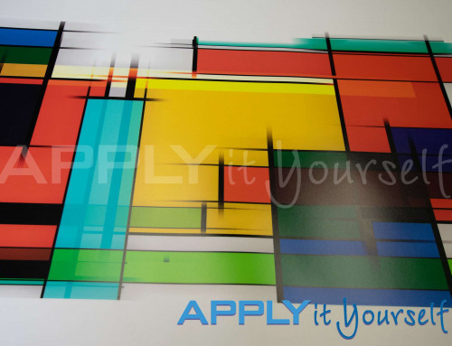 Stained glass window film, frosted window film, abstract multicolour design