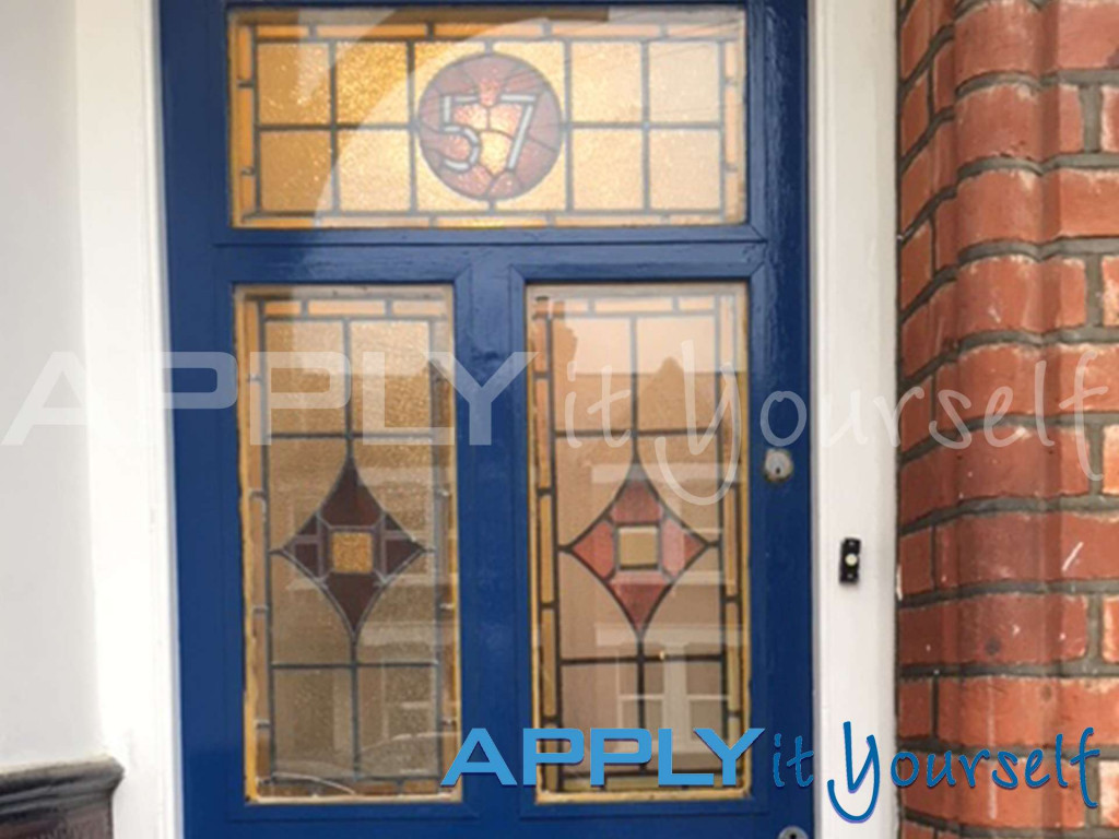 stained glass window film, frosted window film, front door