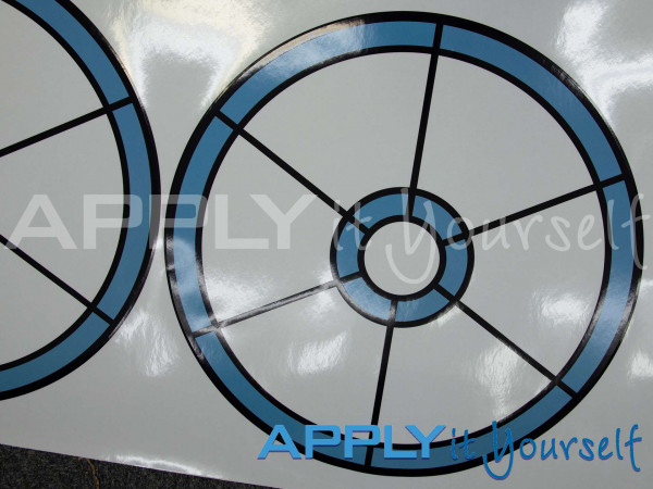 transparent window film, round, cut-to-shape, own custom stained glass window film, top window