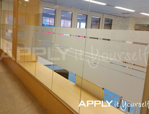 Custom, frosted window film, partial privacy, school, gym, APPLYitYourself, R01