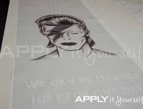 Custom, frosted window film, with cut-outs, and print, R01, R02