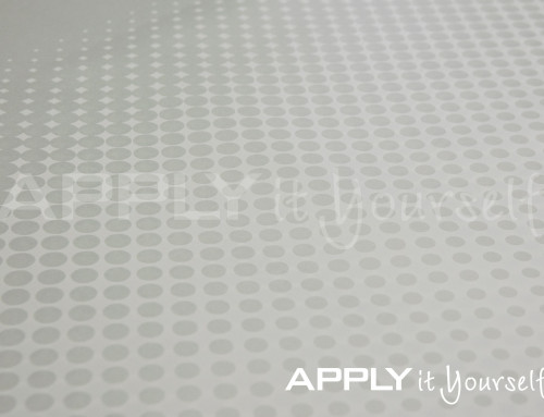Custom, frosted window film, with dots, R01