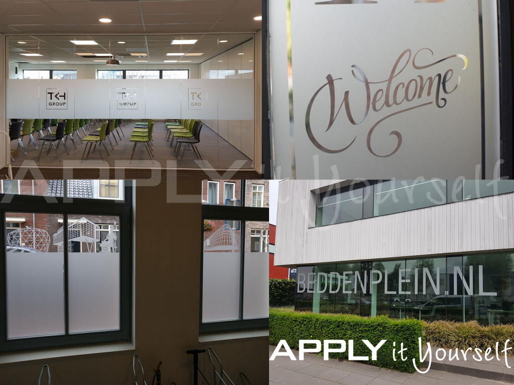 custom, frosted window film, with your own design, R01