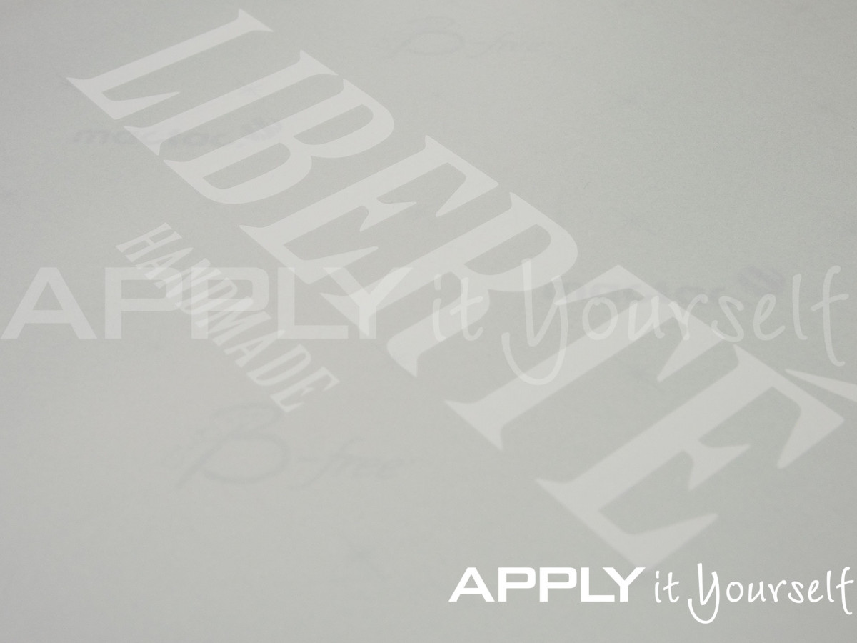 frosted window film, logo and texts, R01