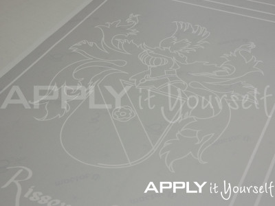 frosted window film, family crest, R01
