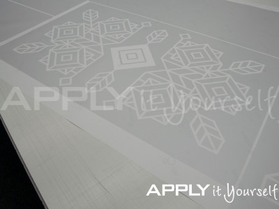 frosted window film, large, custom, abstract design, R01